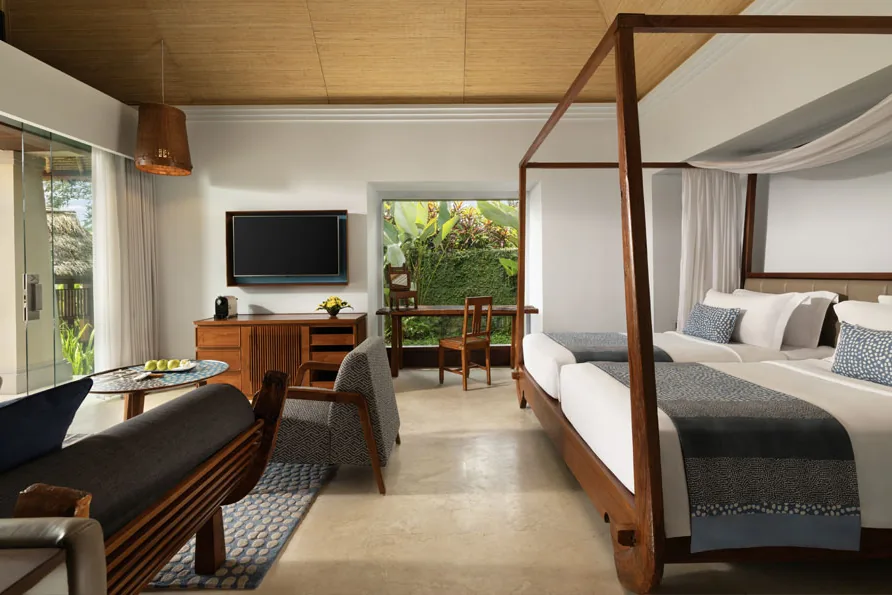 Das Schlafzimmer einer Poolvilla